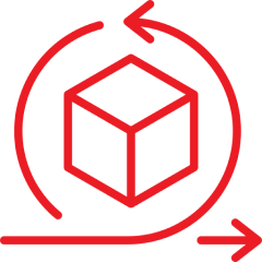 Icon 3 Here's an alt tag for the image: `Rotating 3D cube, continuous cycle`